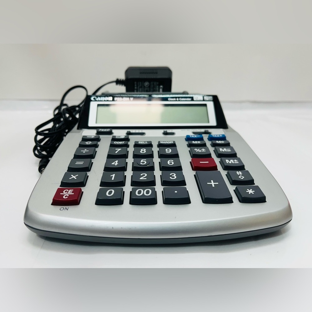Canon Desk Calculator in Silver with Black, Red & Blue Keys
